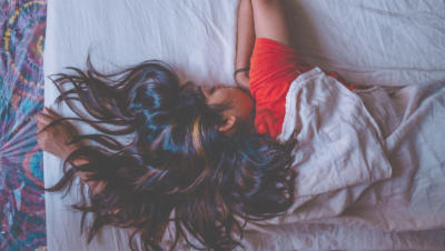 girl sleeping in bed